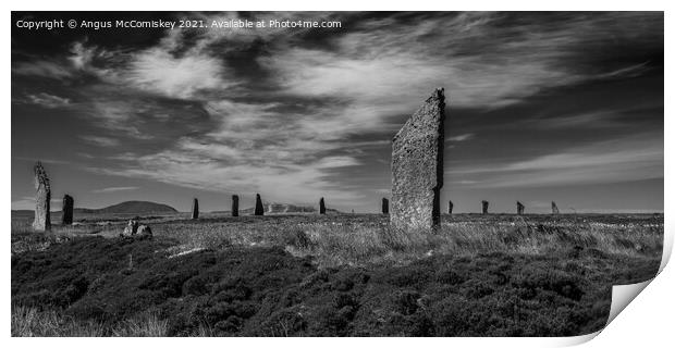 Ring of Brodgar stone circle, Mainland Orkney mono Print by Angus McComiskey