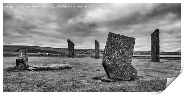 Standing Stones of Stenness, Mainland Orkney mono Print by Angus McComiskey