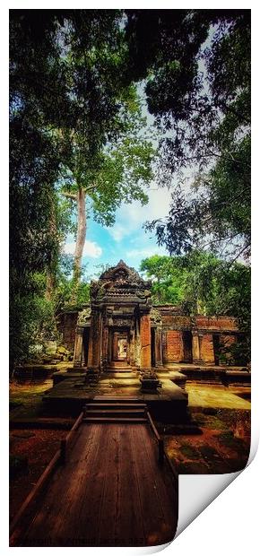 Entrance of the Ta Prohm temple in Angkor Wat, Cambodia Print by Arnaud Jacobs