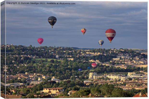 City of Bath and it's hot air balloons  Canvas Print by Duncan Savidge