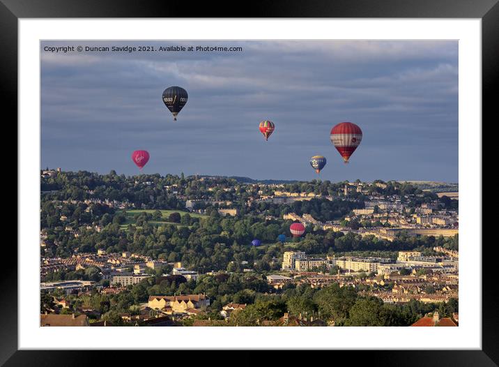 City of Bath and it's hot air balloons  Framed Mounted Print by Duncan Savidge
