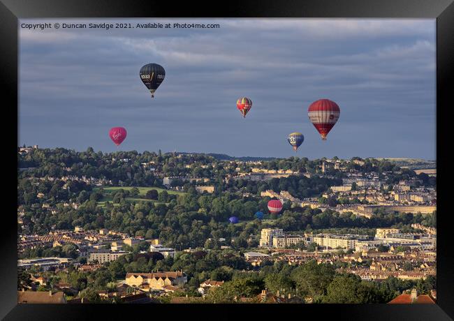City of Bath and it's hot air balloons  Framed Print by Duncan Savidge