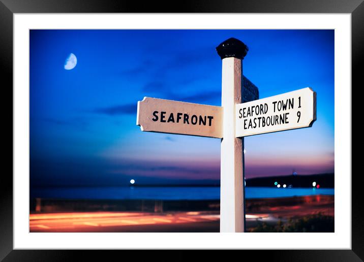 Seaford Seafront Sign Framed Mounted Print by Ben Russell