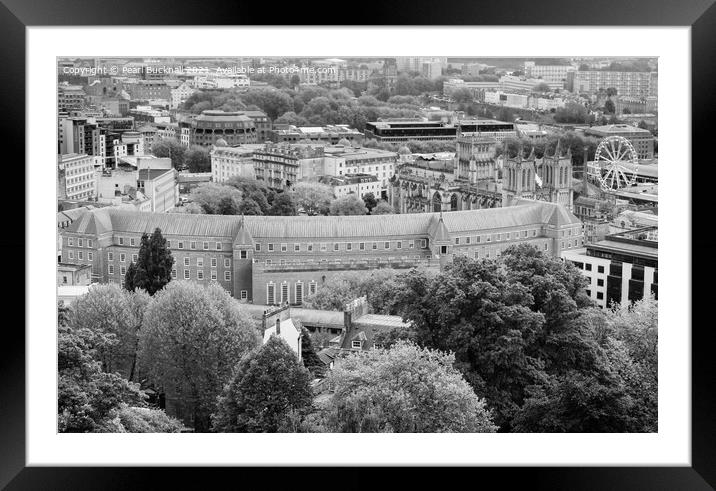 Bristol Cityscape Black and White Framed Mounted Print by Pearl Bucknall