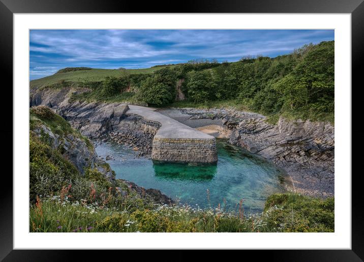 Early Morning at Stackpole Quay in Pembrokeshire Framed Mounted Print by Tracey Turner