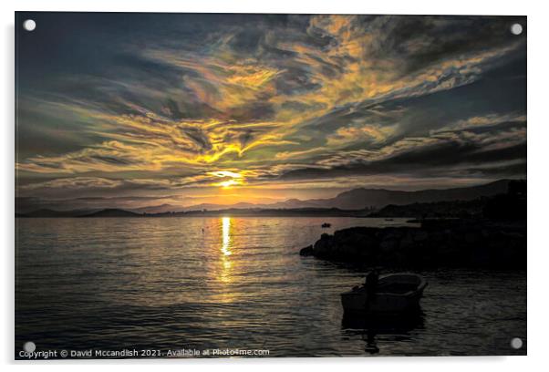 Podstrana Croatia Sunset Acrylic by David Mccandlish