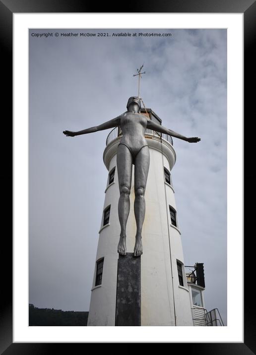Diving Belle at Scarborough Lighthouse Framed Mounted Print by Heather McGow
