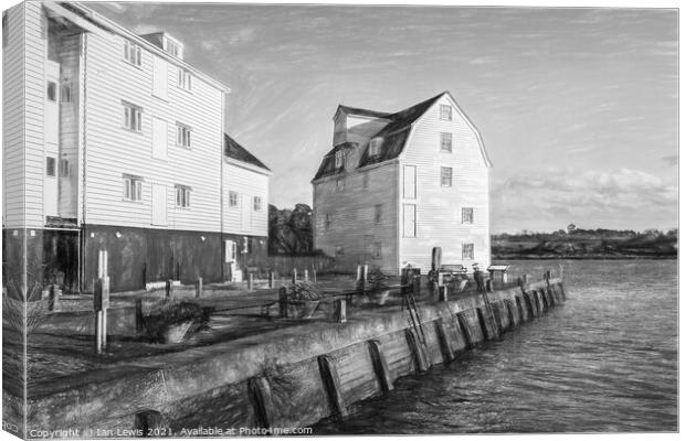 A Sketch of Woodbridge Tide Mill  Canvas Print by Ian Lewis