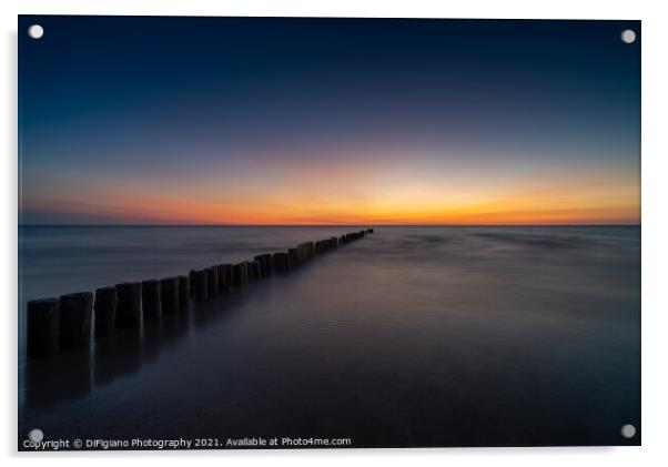 Sunset at Preilos Beach Acrylic by DiFigiano Photography