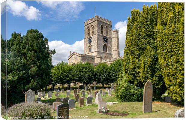 Graveyard and St Mary's Church, Thame, Canvas Print by Kevin Hellon