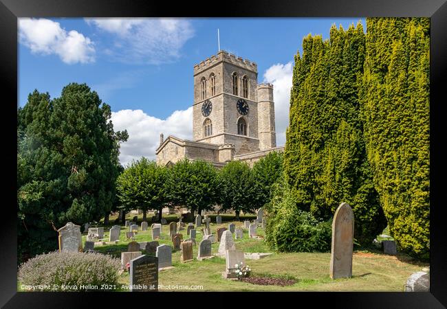 Graveyard and St Mary's Church, Thame, Framed Print by Kevin Hellon