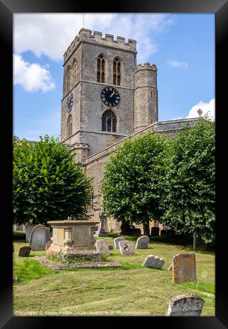 Graveyard and St Mary's Church, Thame, Framed Print by Kevin Hellon