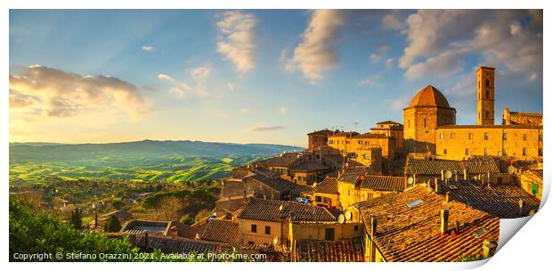 Volterra town skyline. Tuscany Print by Stefano Orazzini
