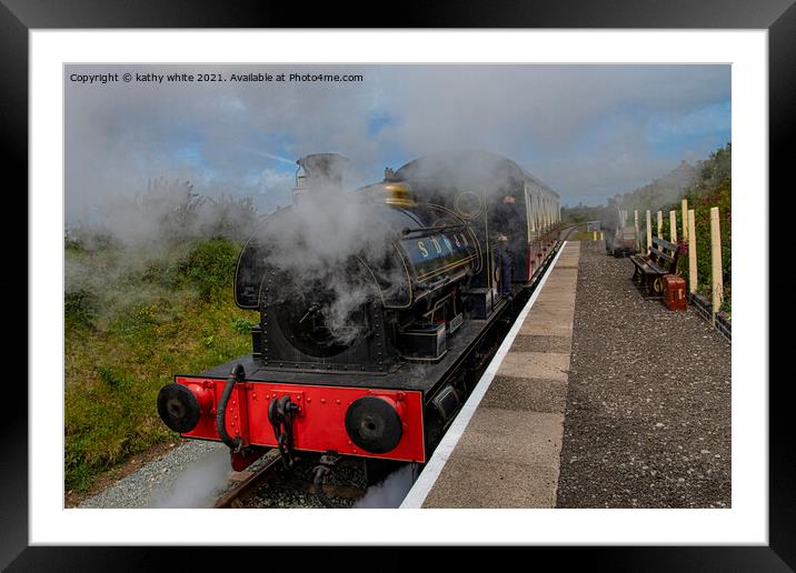 Cornwall  steam train Framed Mounted Print by kathy white