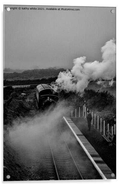Cornwall  steam train Acrylic by kathy white