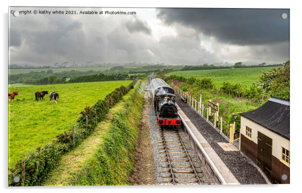 Cornwall  steam train Acrylic by kathy white