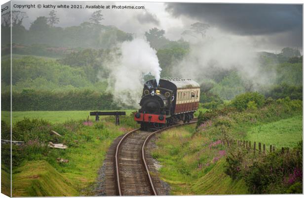 Cornwall  steam train Canvas Print by kathy white