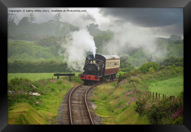 Cornwall  steam train Framed Print by kathy white