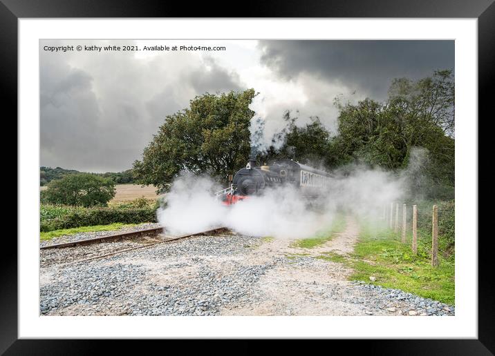 Cornwall  steam train Framed Mounted Print by kathy white