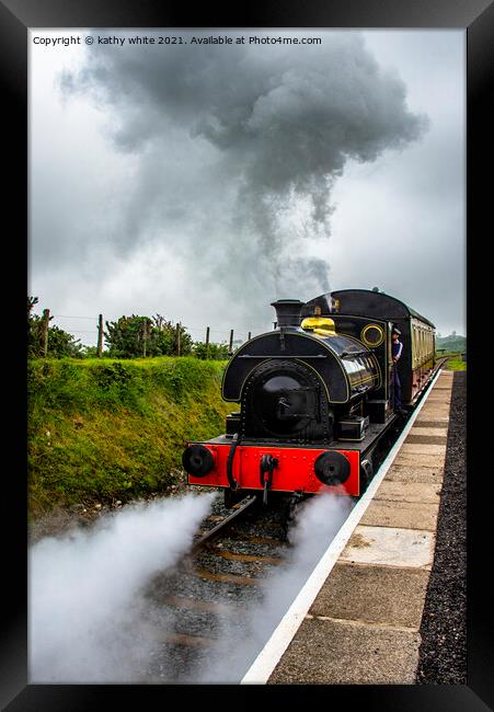 Cornwall  steam train Framed Print by kathy white