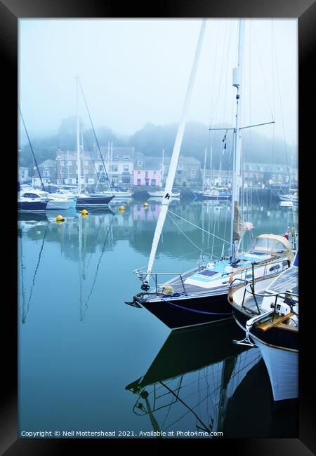 Padstow Yachts. Framed Print by Neil Mottershead