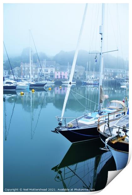 Padstow Yachts. Print by Neil Mottershead