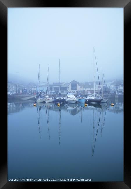 Misty Padstow Morning. Framed Print by Neil Mottershead