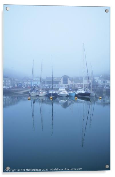 Misty Padstow Morning. Acrylic by Neil Mottershead