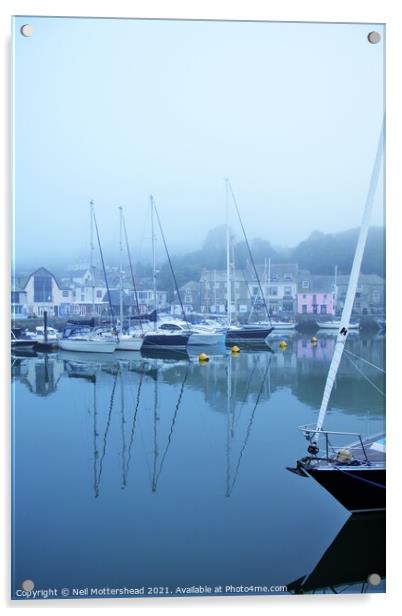 Padstow Reflections. Acrylic by Neil Mottershead