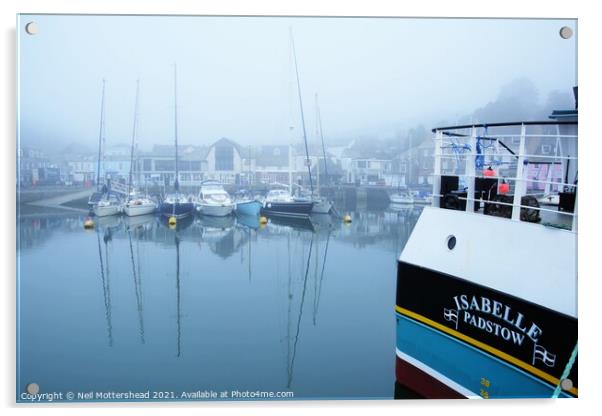 Isabelle & Yachts, Padstow, Cornwall. Acrylic by Neil Mottershead