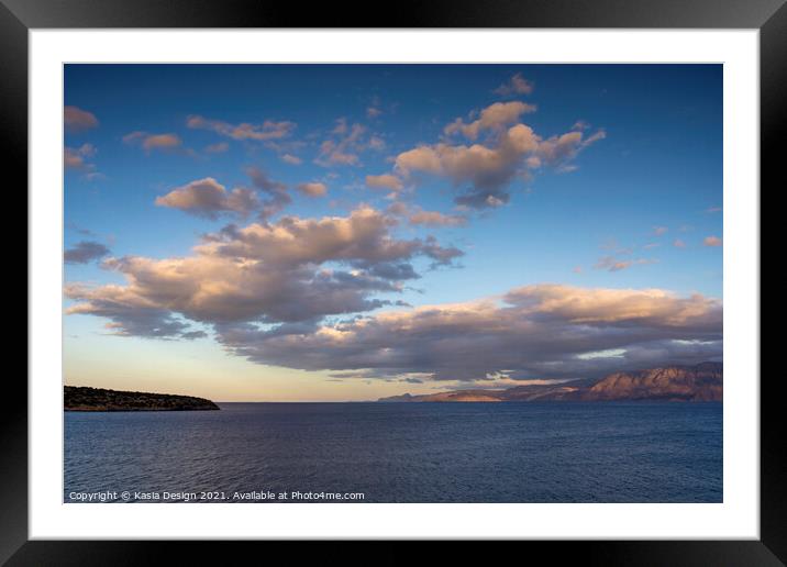 Dawn Cloud Formation, Agios Nikolaos, Crete, Greec Framed Mounted Print by Kasia Design
