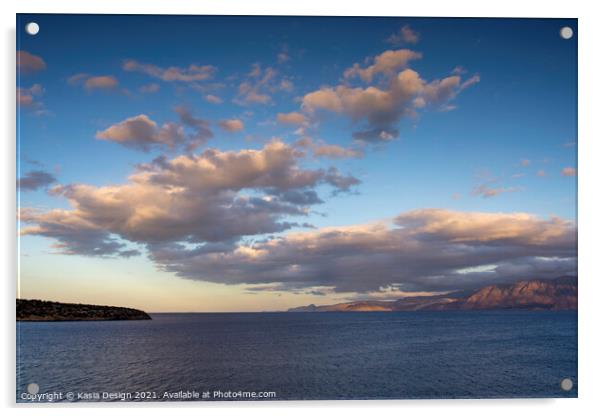Dawn Cloud Formation, Agios Nikolaos, Crete, Greec Acrylic by Kasia Design