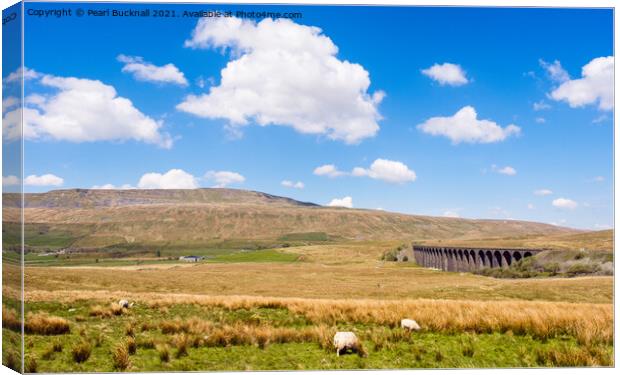 Ribblehead Viaduct and Whernside Yorkshire Dales Canvas Print by Pearl Bucknall