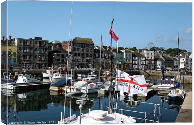 England's Colors Reflected in Plymouth's Historic  Canvas Print by Roger Mechan