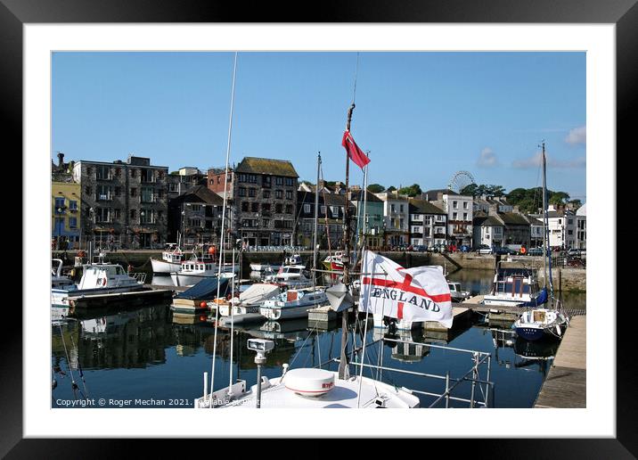 England's Colors Reflected in Plymouth's Historic  Framed Mounted Print by Roger Mechan