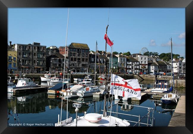 England's Colors Reflected in Plymouth's Historic  Framed Print by Roger Mechan