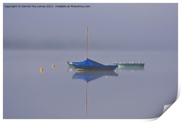 Boat on Lake windermere Print by Derrick Fox Lomax