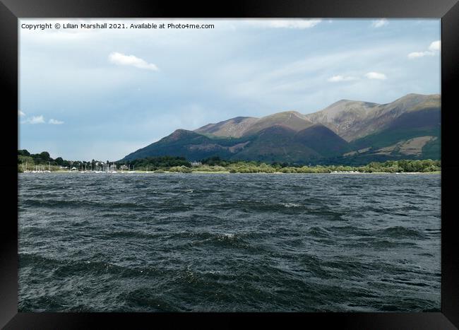 Derwentwater mountains.  Framed Print by Lilian Marshall