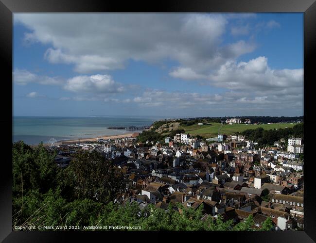 Hastings Old Town and Seafront. Framed Print by Mark Ward