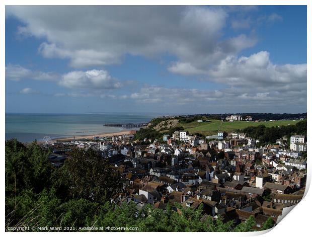 Hastings Old Town and Seafront. Print by Mark Ward
