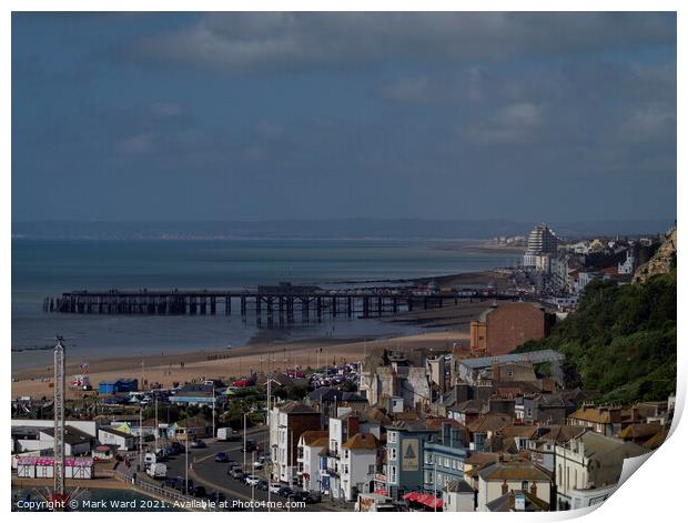 Hastings Pier and Seafront. Print by Mark Ward