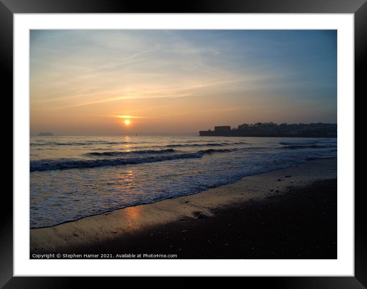 Tor Bay Sunrise Framed Mounted Print by Stephen Hamer