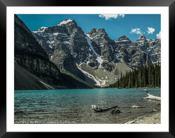 Serene Reflections: Moraine Lake in Banff National Framed Mounted Print by Ron Ella