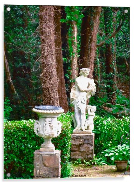 Urn and Statue Acrylic by Stephanie Moore