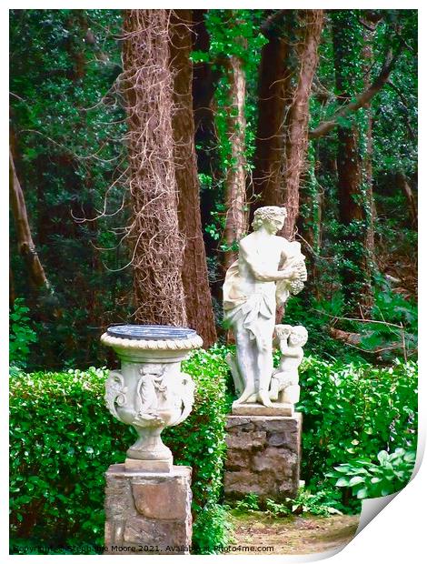 Urn and Statue Print by Stephanie Moore