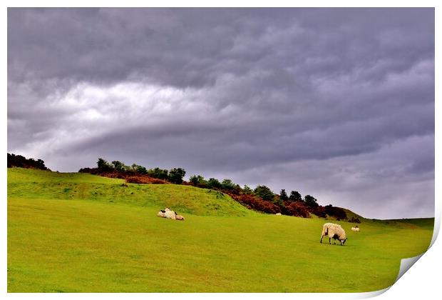 Dramatic Sky on Cleeve Common Print by Susan Snow
