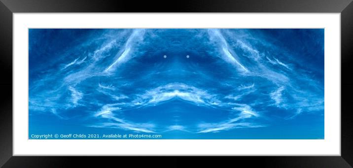 Face in a Cloud. Abstract weird and surreal cloud compilation. Framed Mounted Print by Geoff Childs