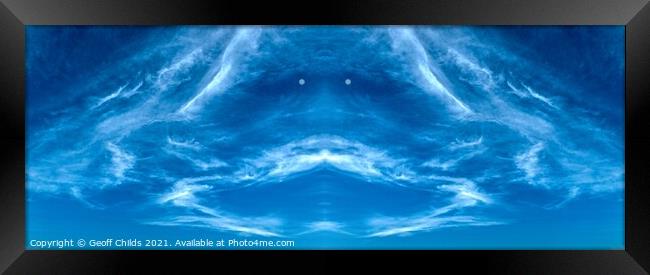 Face in a Cloud. Abstract weird and surreal cloud compilation. Framed Print by Geoff Childs