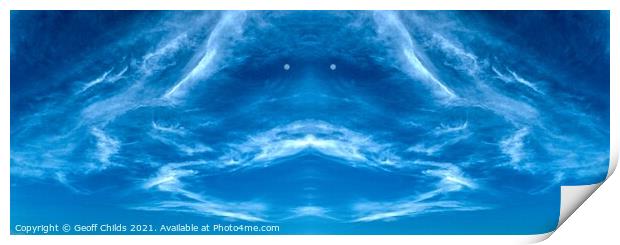 Face in a Cloud. Abstract weird and surreal cloud compilation. Print by Geoff Childs