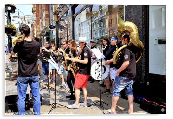 Band of Buskers, Leeds, Yorkshire, UK Acrylic by john hill